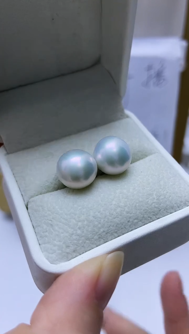 银S925镶嵌耳饰淡水珍珠43