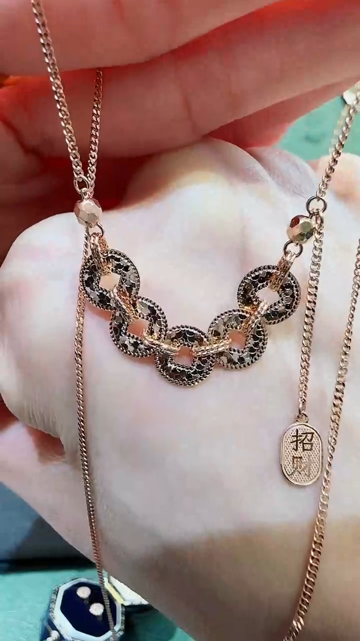 【闪购商品】18K金套链18K金爆闪铜钱套链
