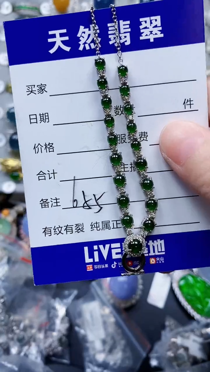 翡翠银S925镶嵌颈饰0655