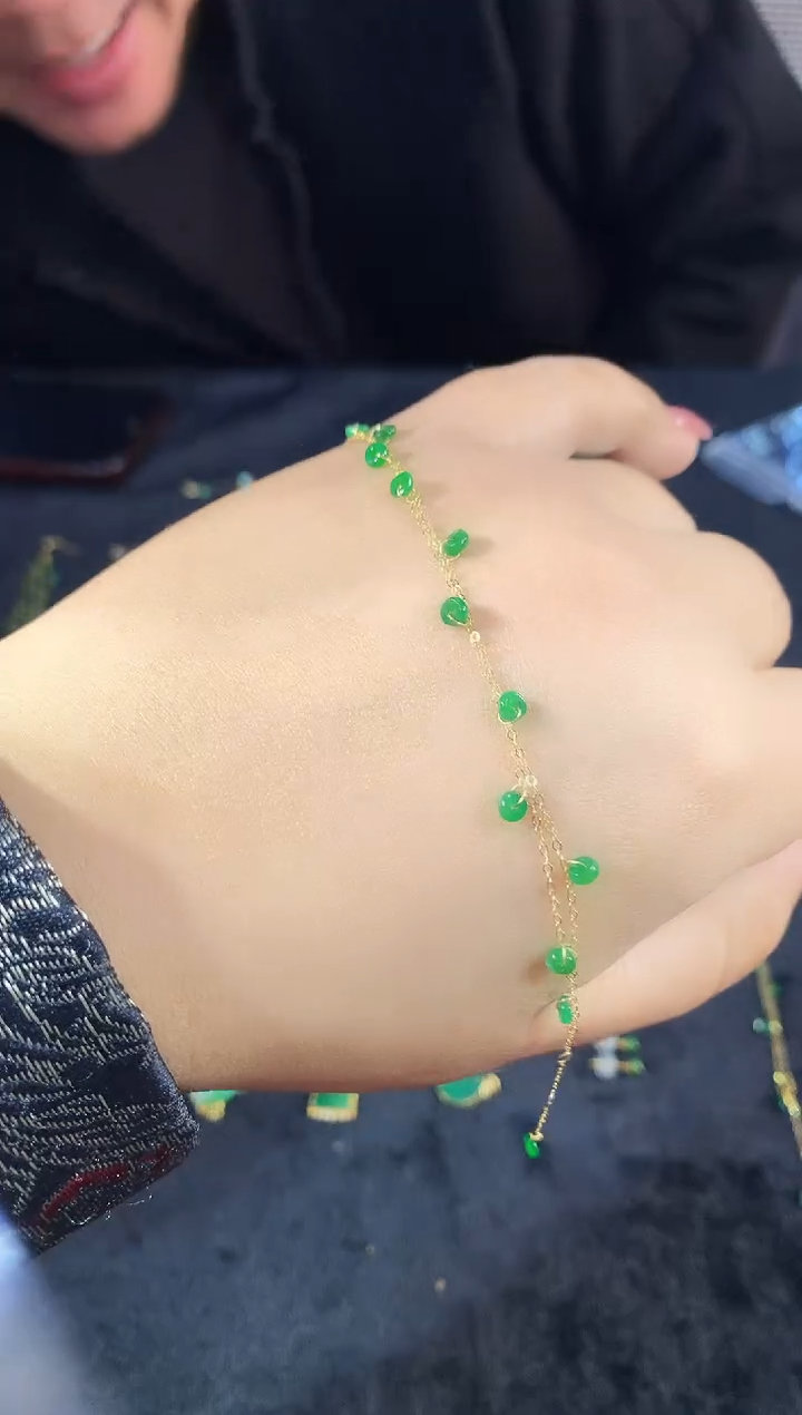 【闪购商品】翡翠手链18K金镶嵌320 zjh