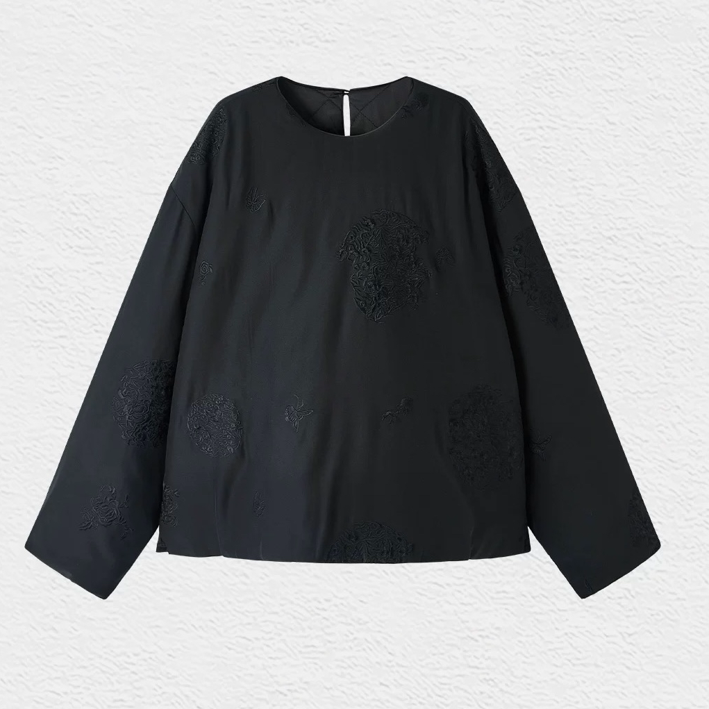 重磅真丝刺绣简约中式棉服