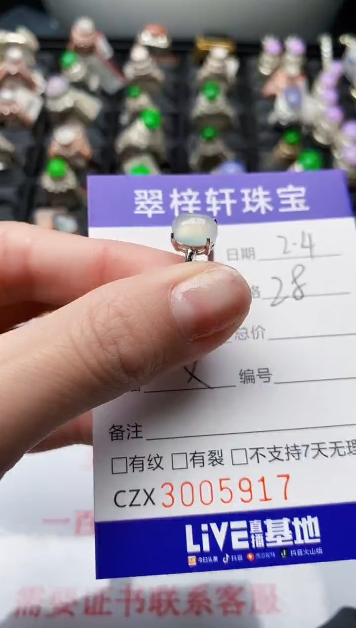 【闪购商品】翡翠戒指银S925镶嵌/5917