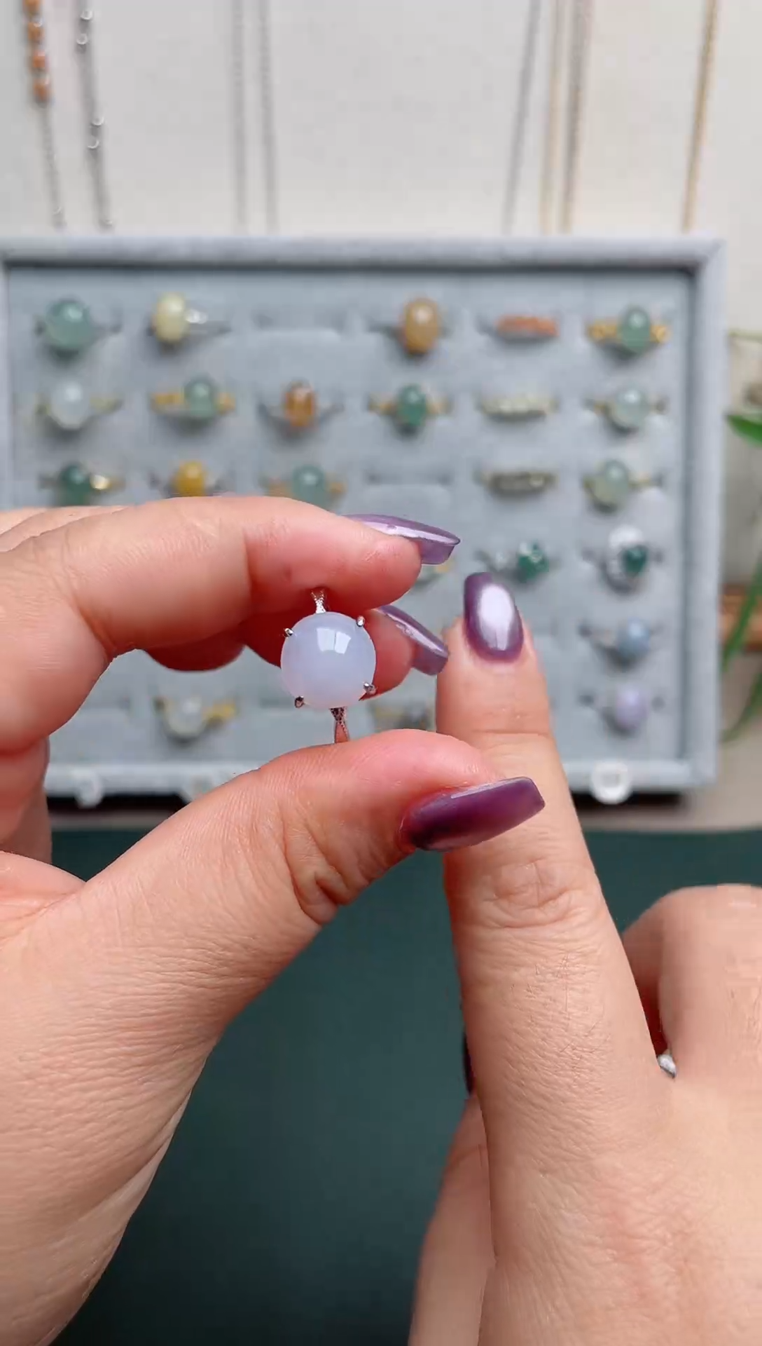 翡翠戒指银S925镶嵌.