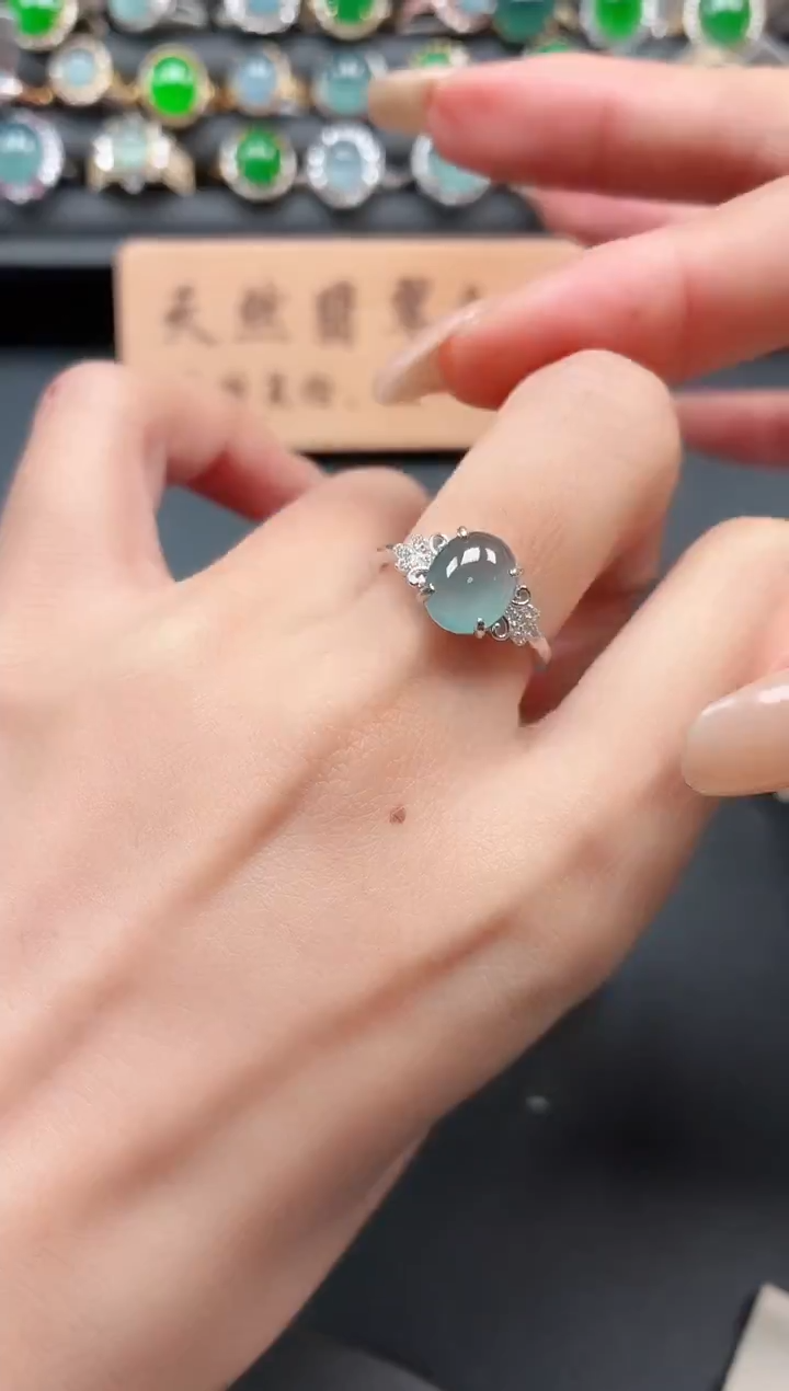 银S925镶嵌戒指翡翠11111