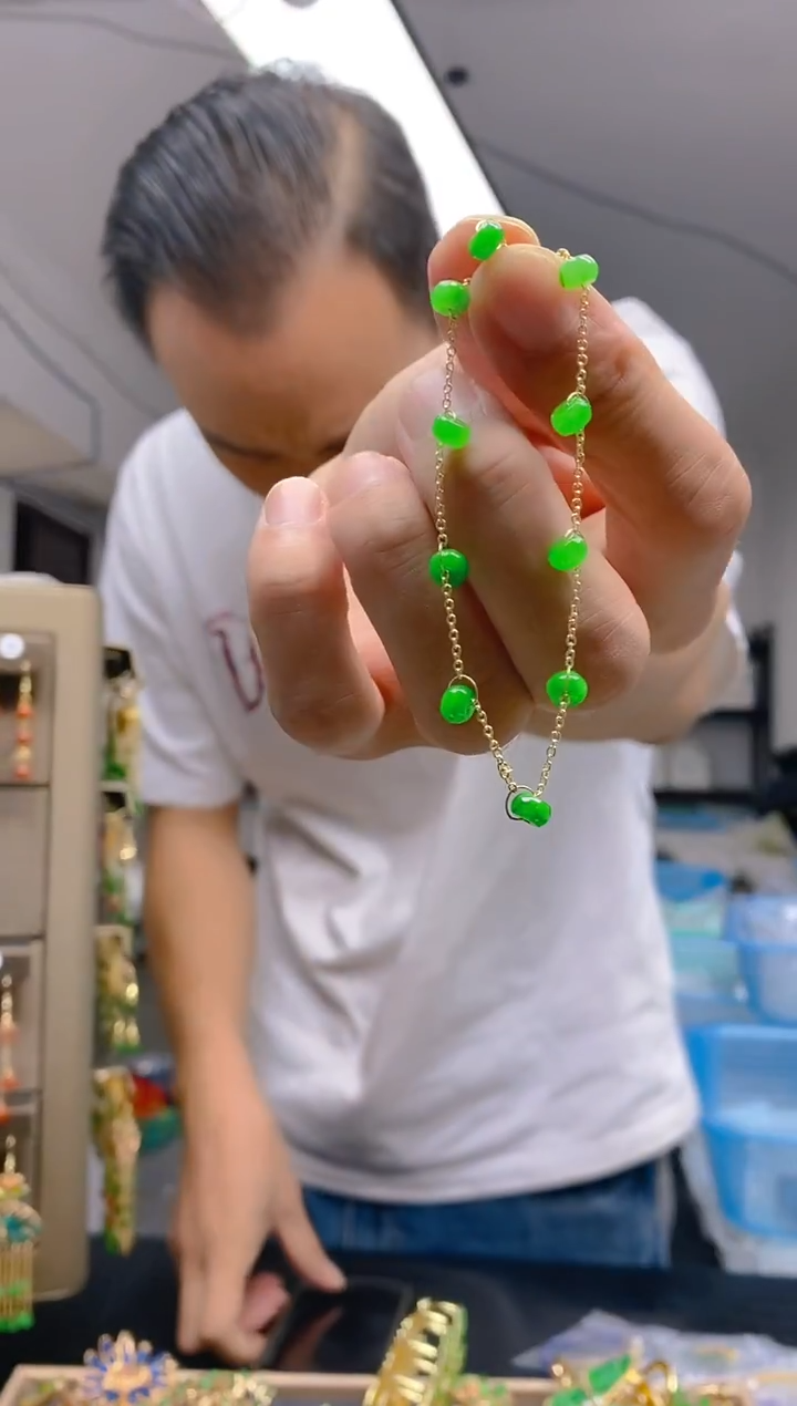 【闪购商品】翡翠耳饰合金437翡翠手链