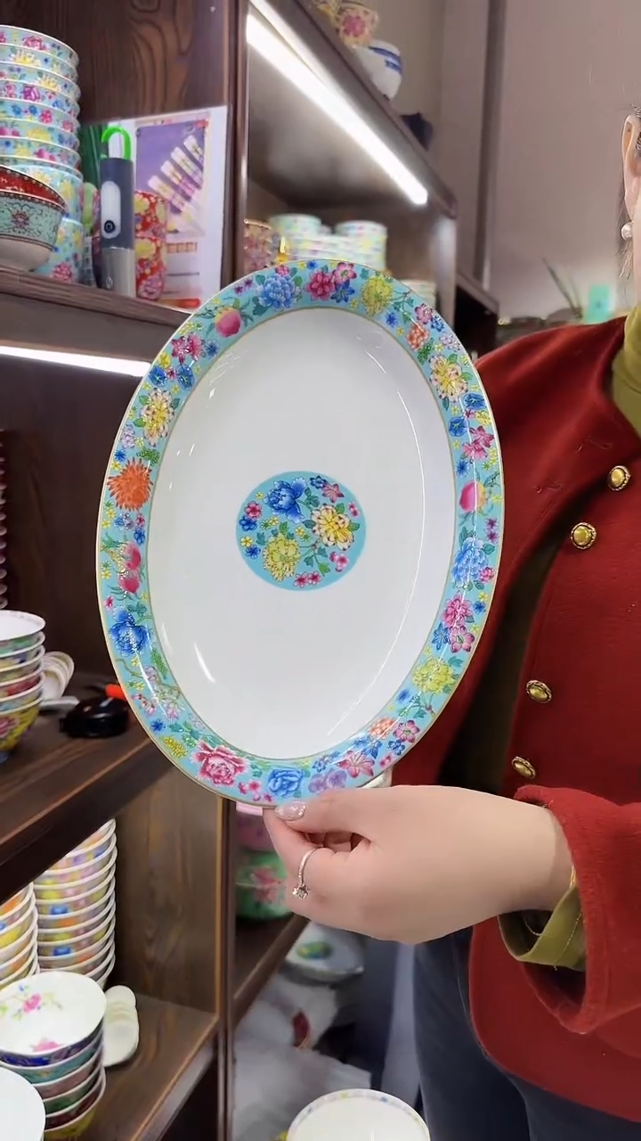 【闪购商品】瓷片12英寸鱼盘1个景德镇陶瓷