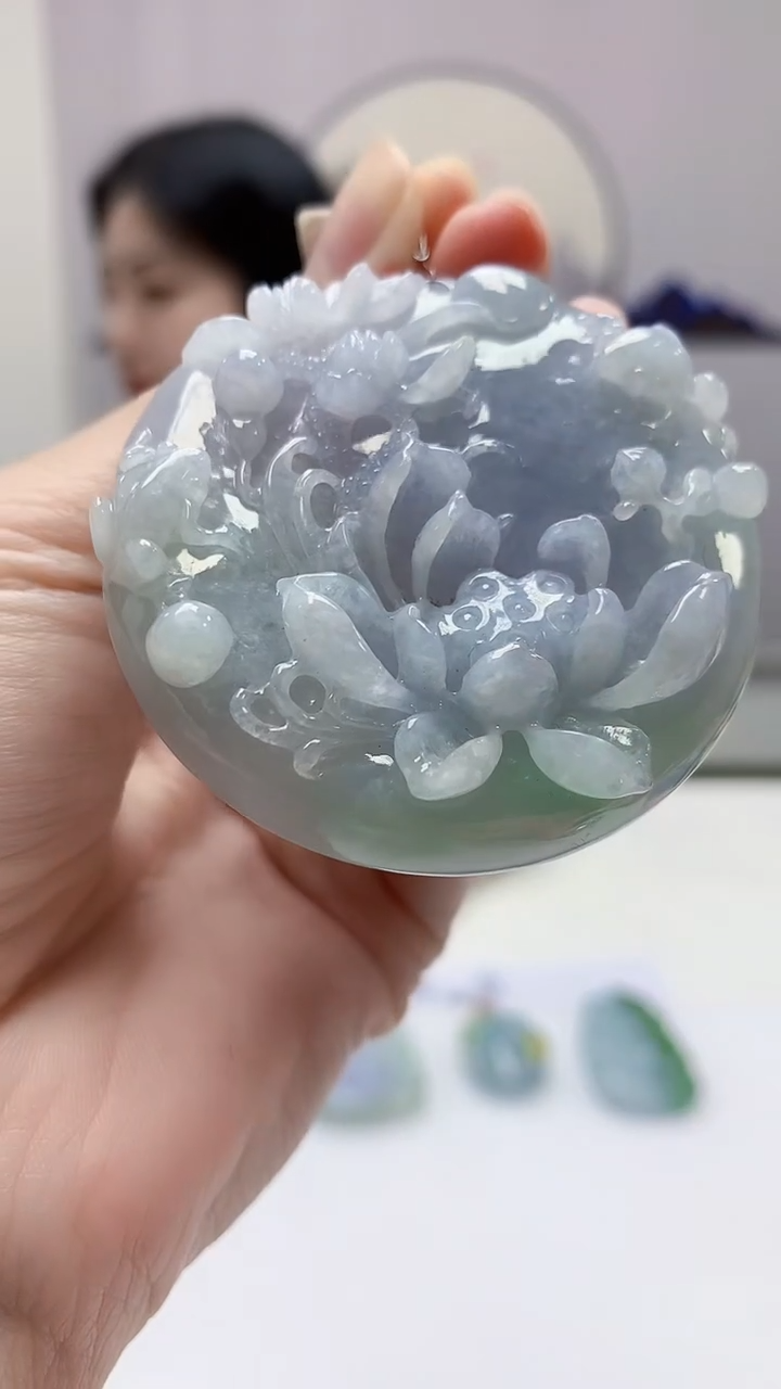 【闪购商品】定制翡翠未镶嵌0405zm-毛货挂件