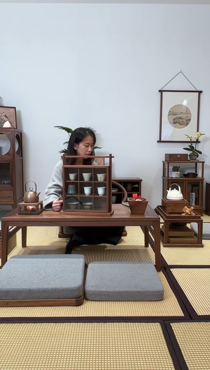 黑胡桃木提梁九宫格