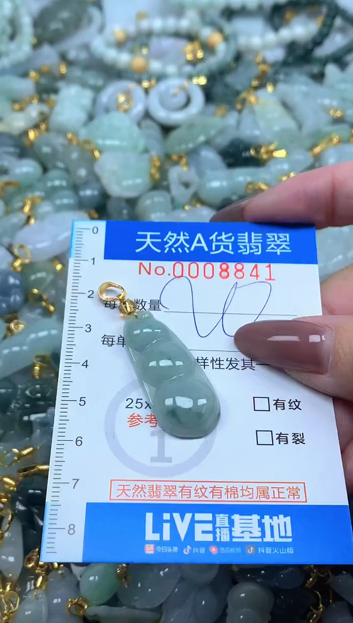 颈饰未镶嵌翡翠净货挂件-8841