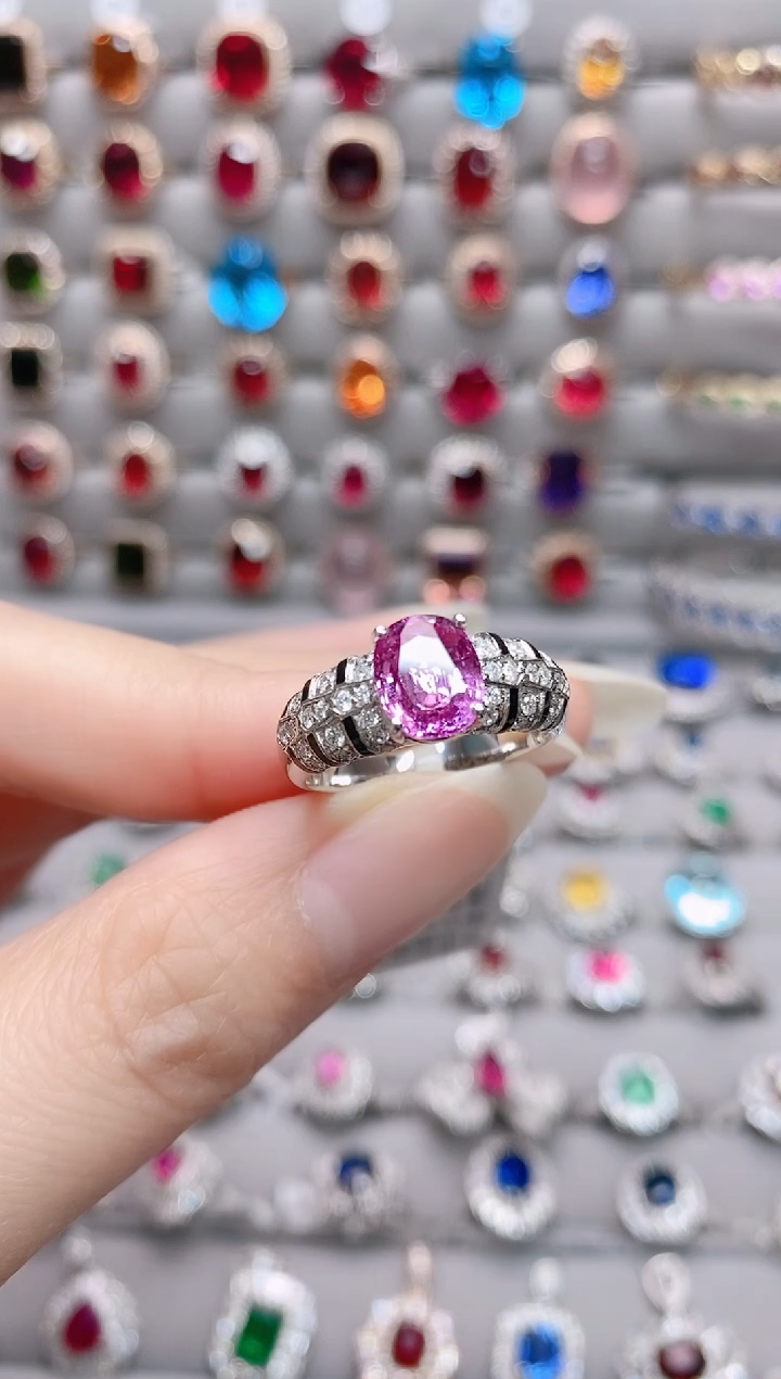 【闪购商品】彩色蓝宝石18K金戒指18K金镶嵌1