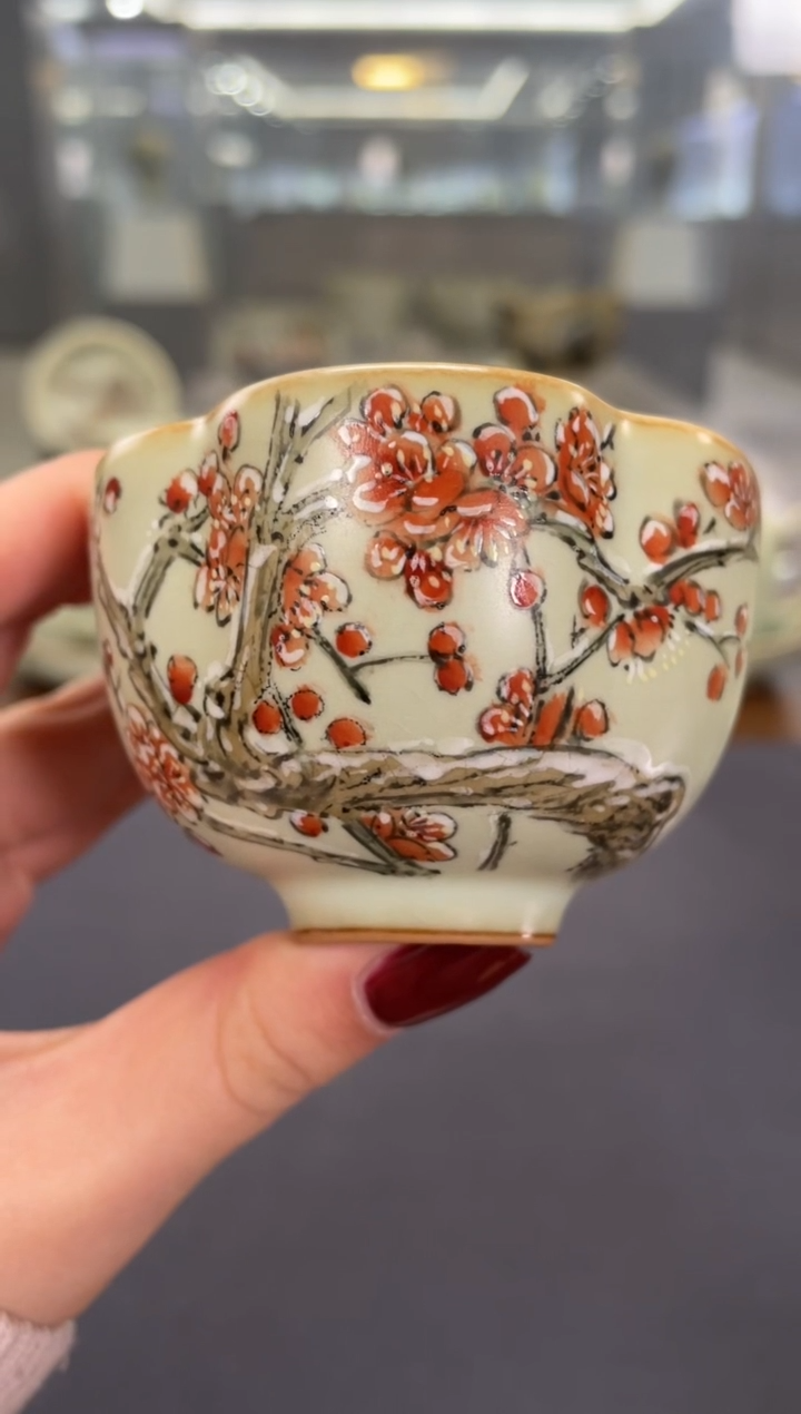 【闪购商品】余秀华彩绘-澹雅杯（梅）