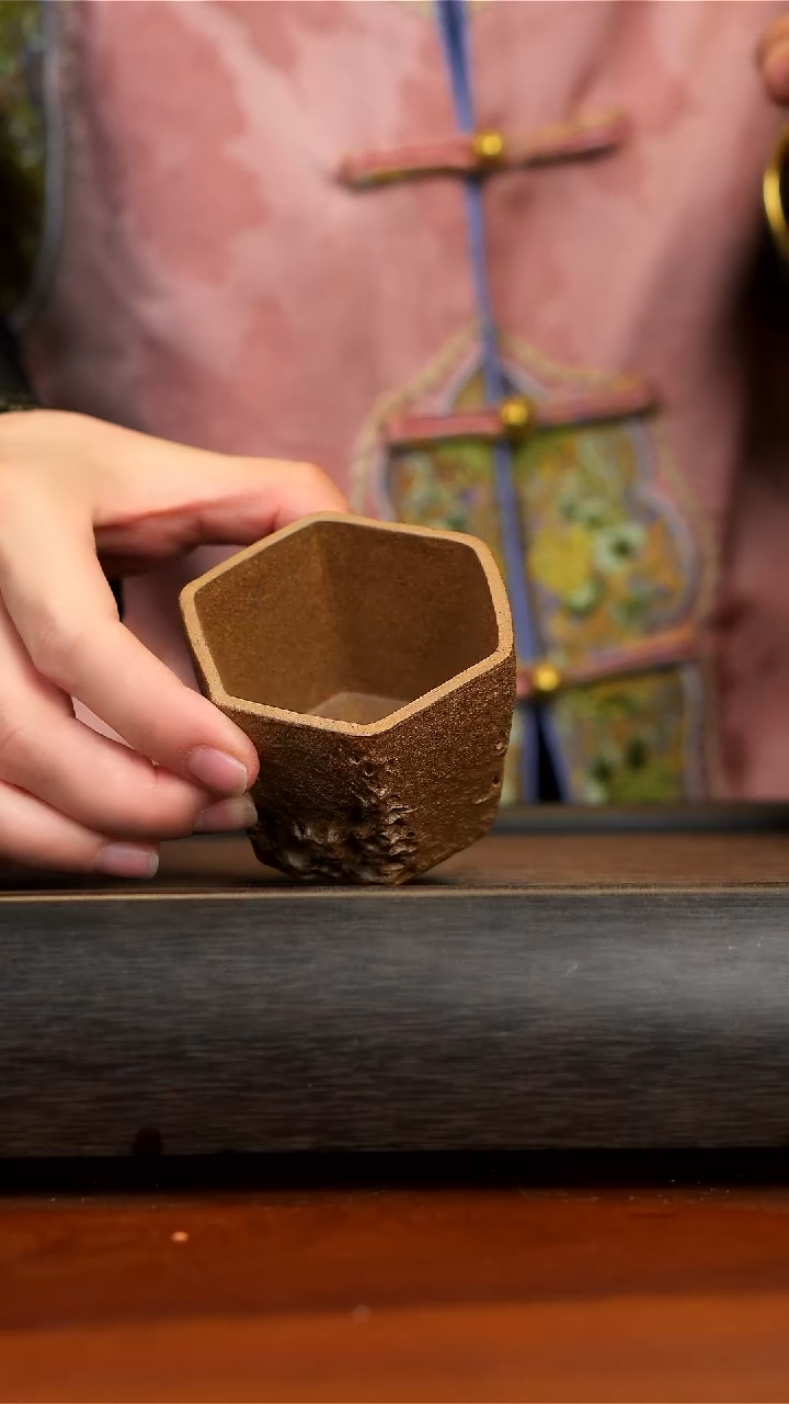 【闪购商品】紫砂茶壶段泥柴烧六方杯