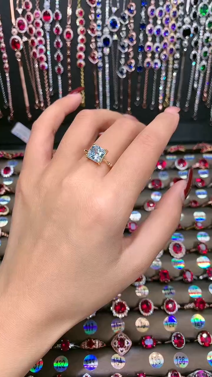 【闪购商品】海蓝宝石戒圈银S925镶嵌8