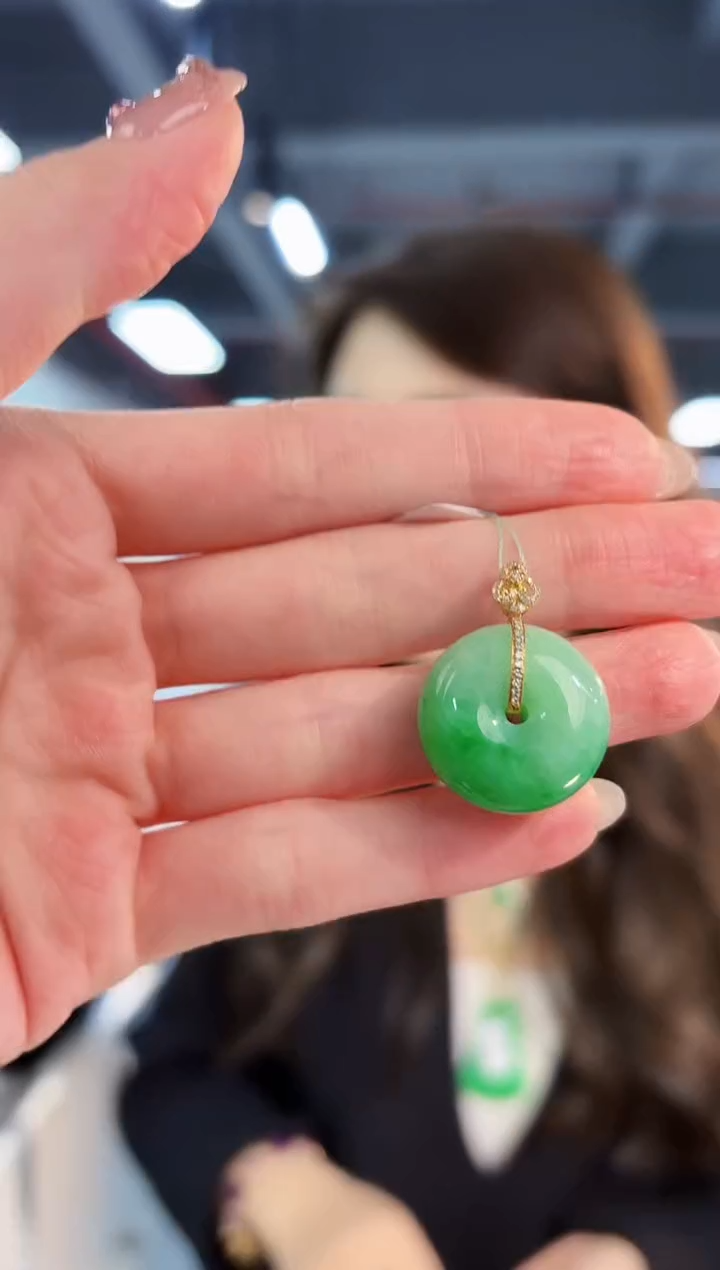 【闪购商品】翡翠颈饰18K金镶嵌缅料A货/支持复检/一件