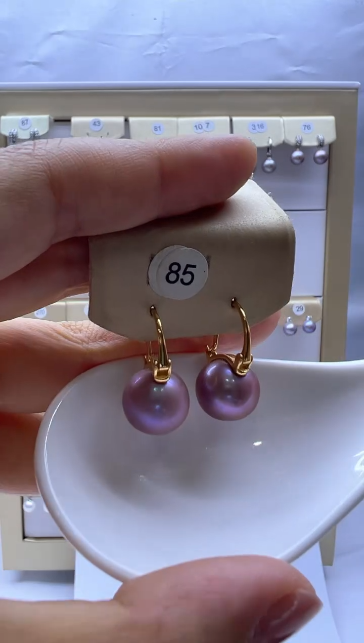 银S925镶嵌淡水珍珠耳饰85