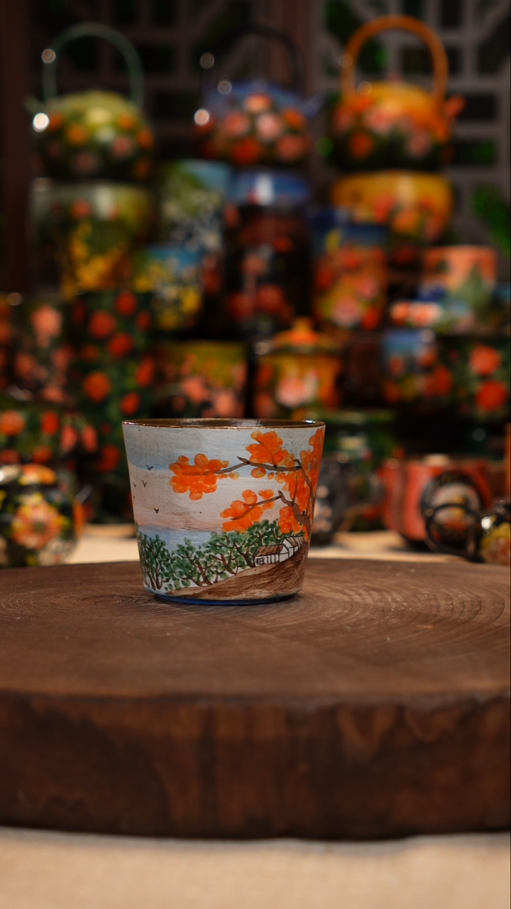 紫砂油画釉下彩手绘