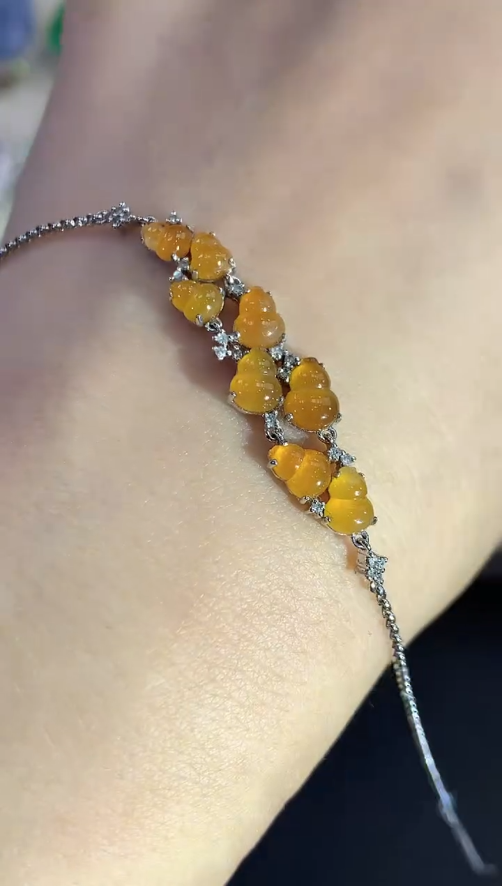 【闪购商品】翡翠手链18K金镶嵌 C55