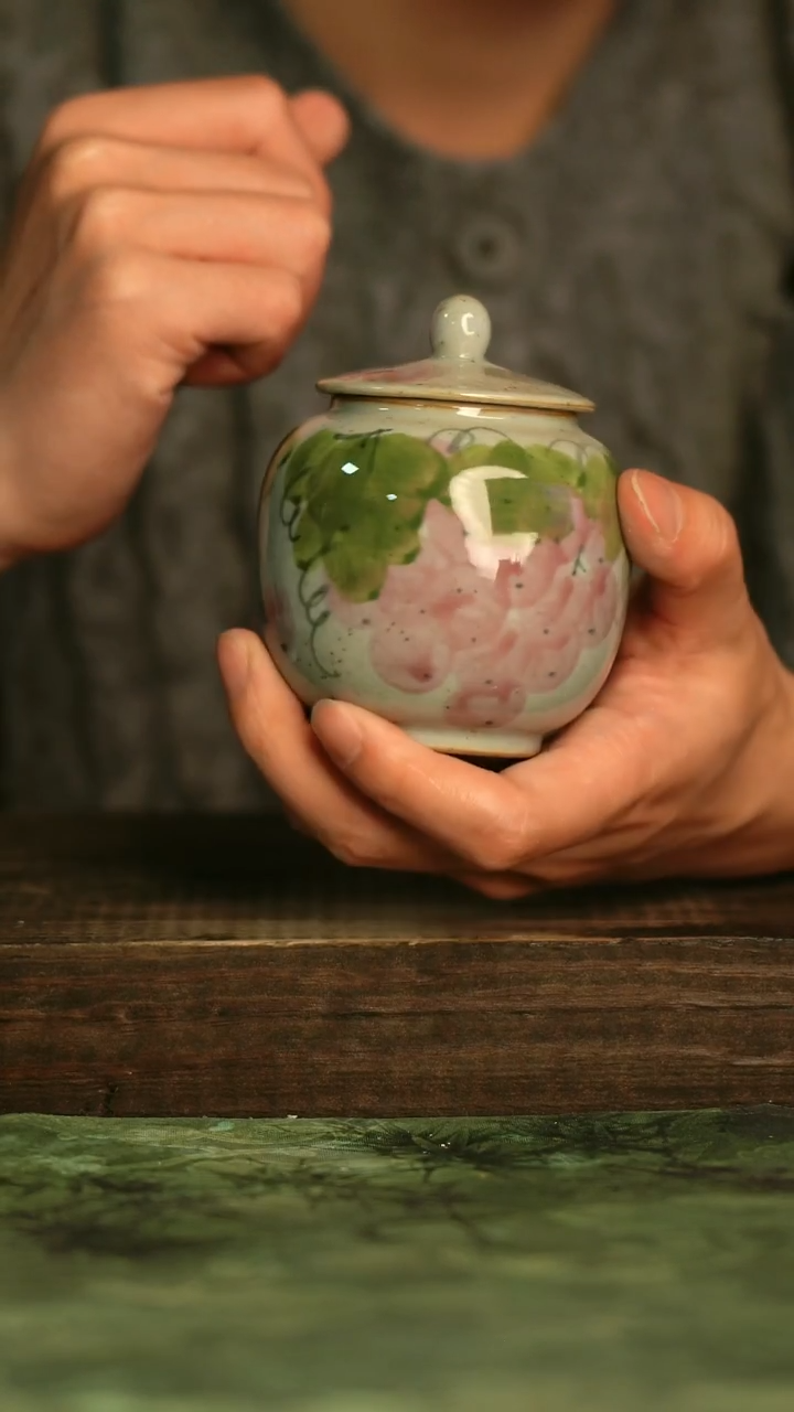 釉下彩手工手绘瓷器青诗集手工手绘瓷器