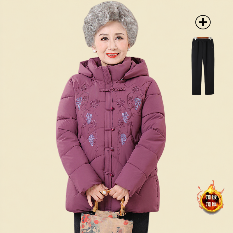 中老年人胖妈妈装秋冬外套大码女装棉服奶奶冬装气质保暖棉衣棉袄