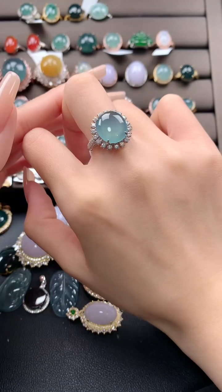 【闪购商品】翡翠戒指银S925镶嵌6546543