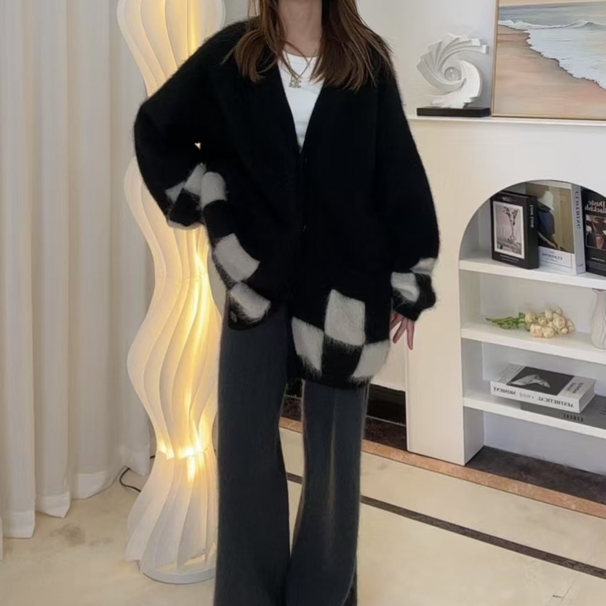 【100山羊绒拉绒】220999秋冬新款羊绒衫保暖温柔轻奢高档开衫