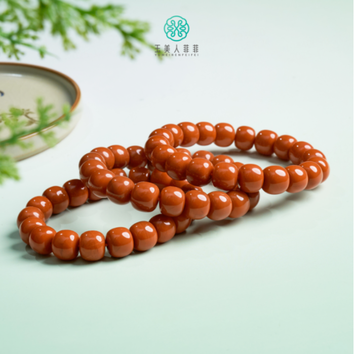 石惑珠宝^南红老型珠手串约10*11mm-多样性发一