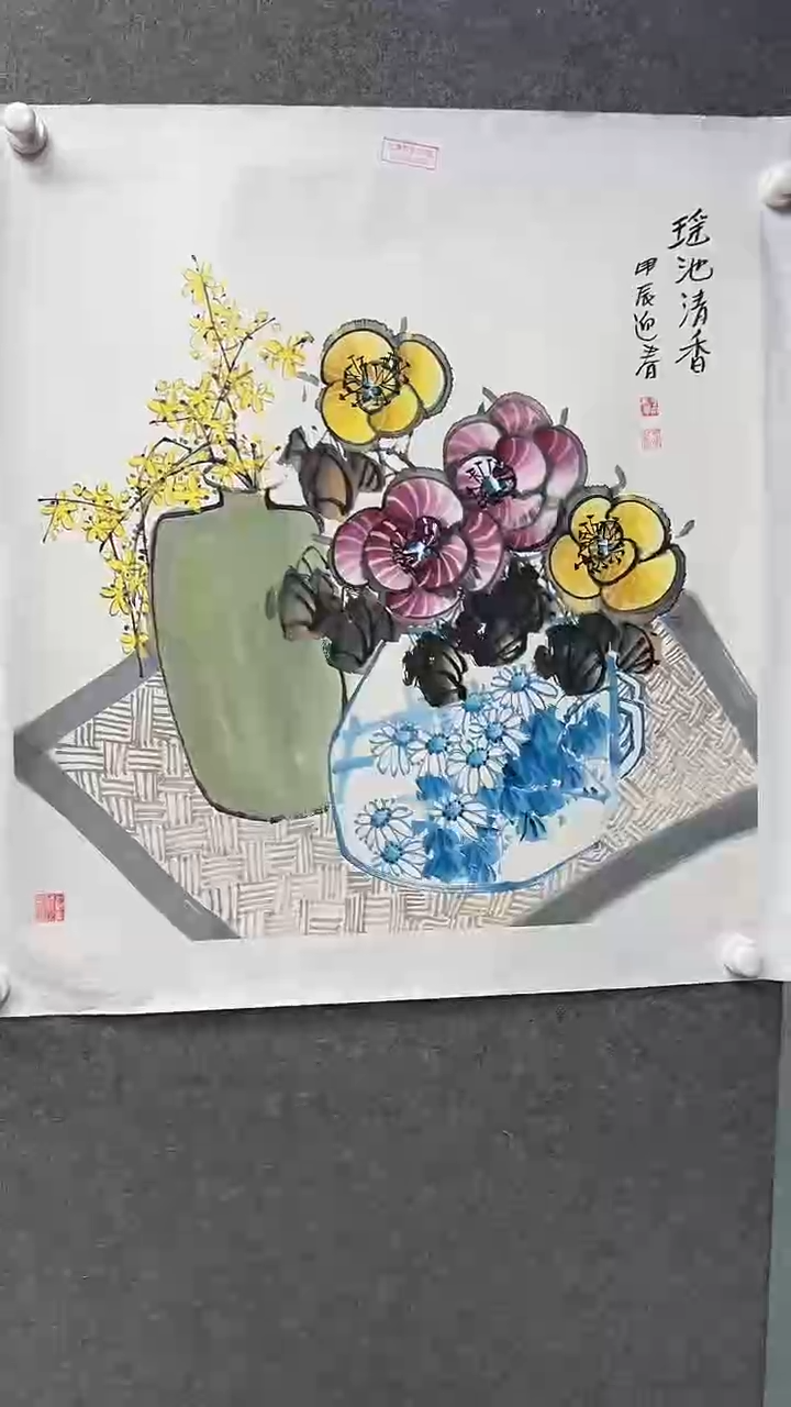 国画王迎春花鸟作品A717