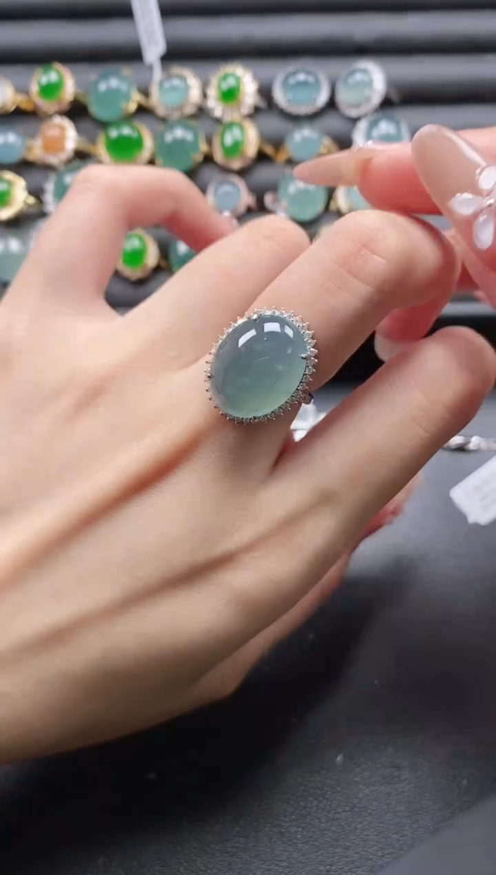 【闪购商品】翡翠戒指银S925镶嵌51511