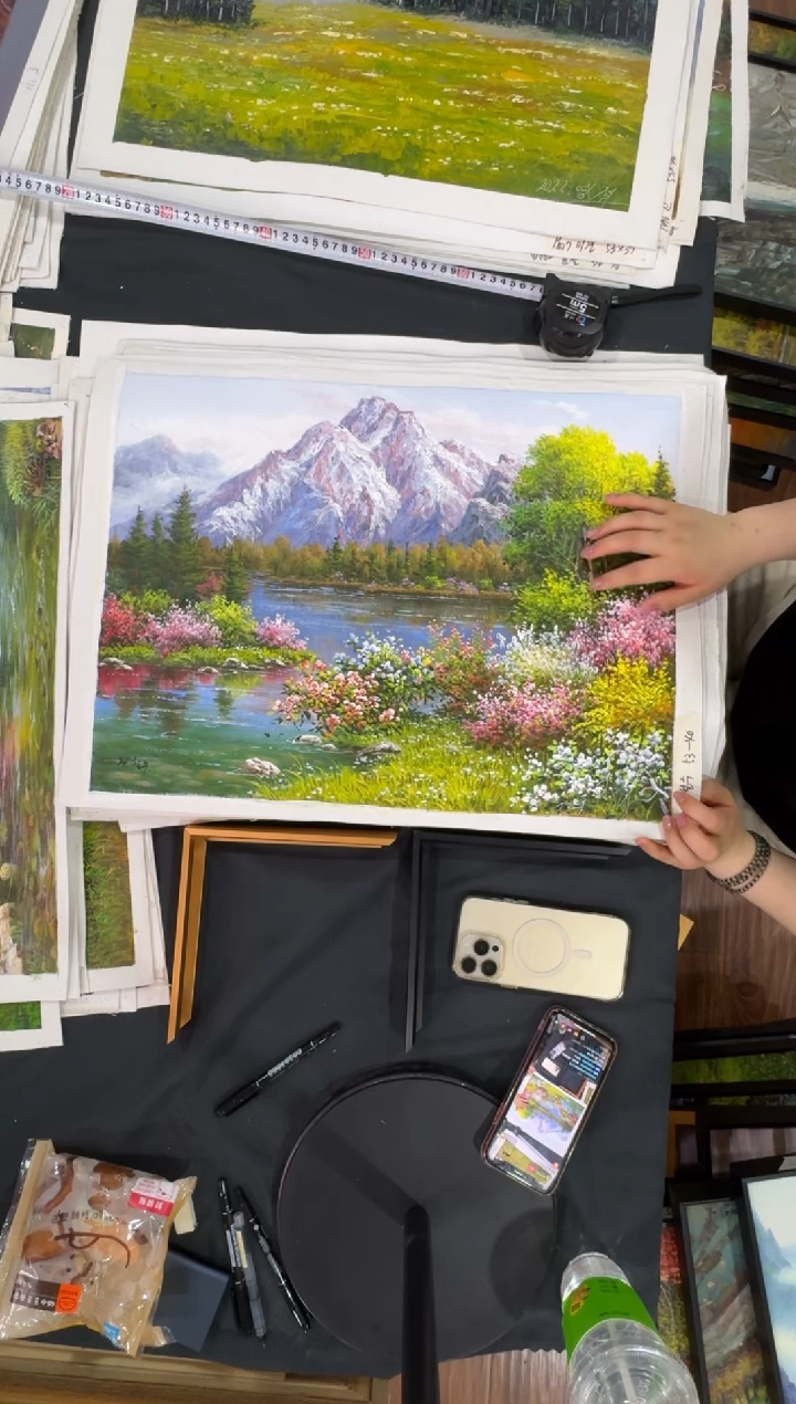 油画【新品含装裱】朝鲜画家原创手绘油画作品