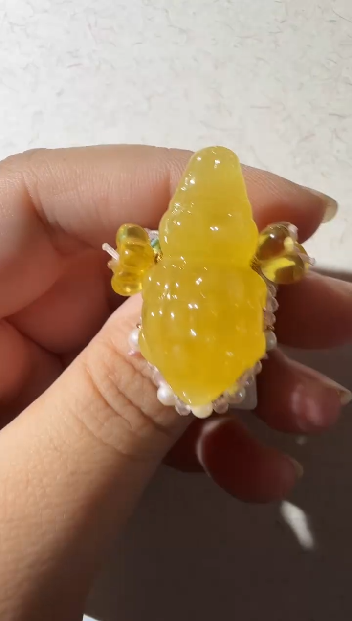 【闪购商品】蜜蜡戒指未镶嵌蜜蜡鳄鱼戒指