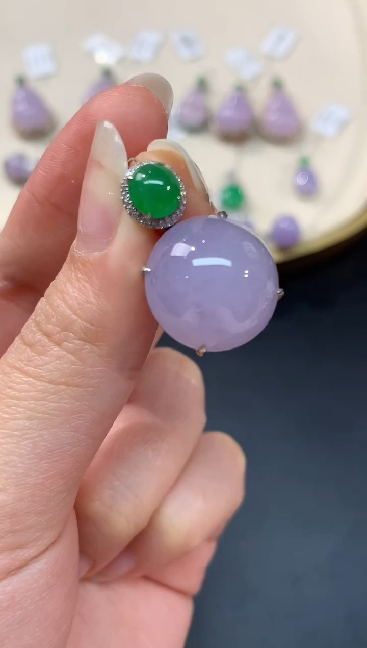 【闪购商品】翡翠吊坠(不含链)18K金镶嵌A177|15000