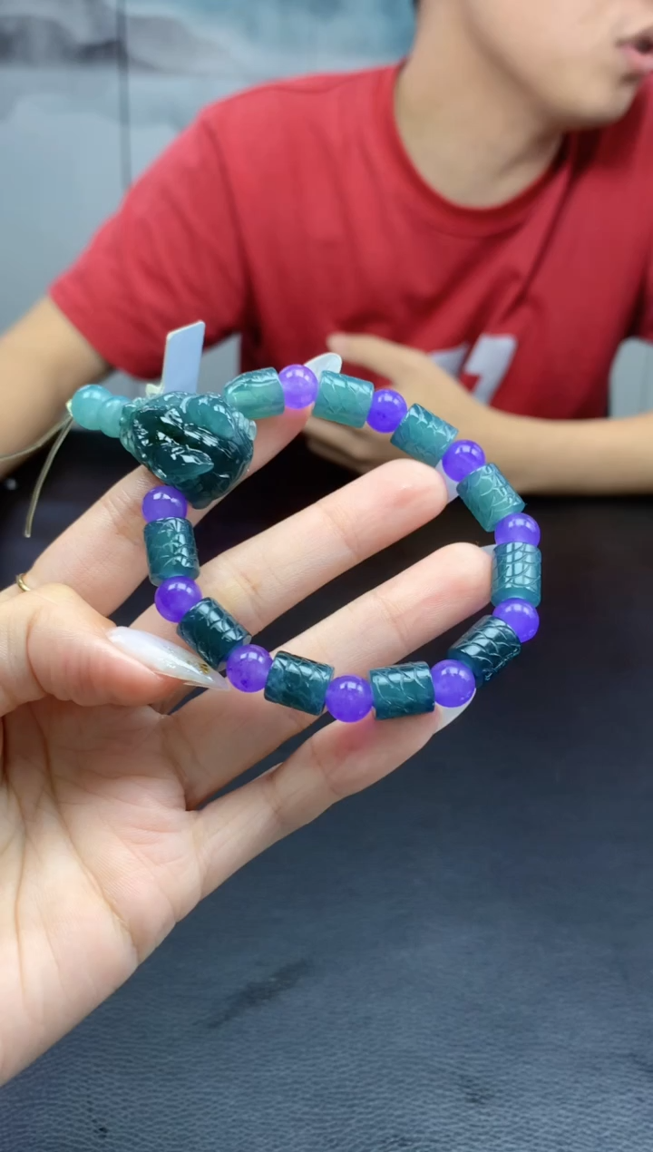 【闪购商品】定制翡翠未镶嵌888ee-毛货手串64