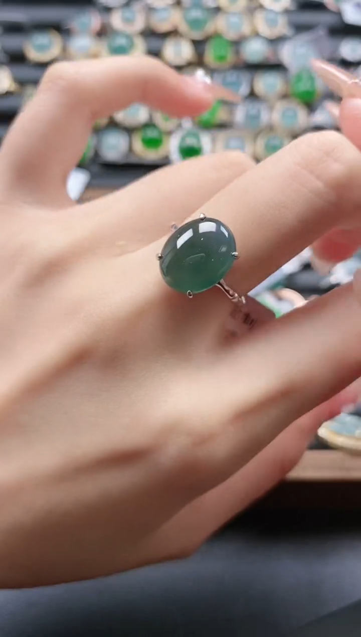 【闪购商品】翡翠戒指银S925镶嵌51151