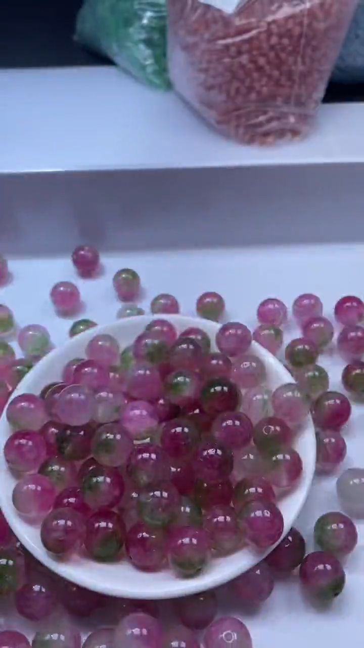 颈饰未镶嵌水晶W3014-西瓜碧玺14mm*3颗