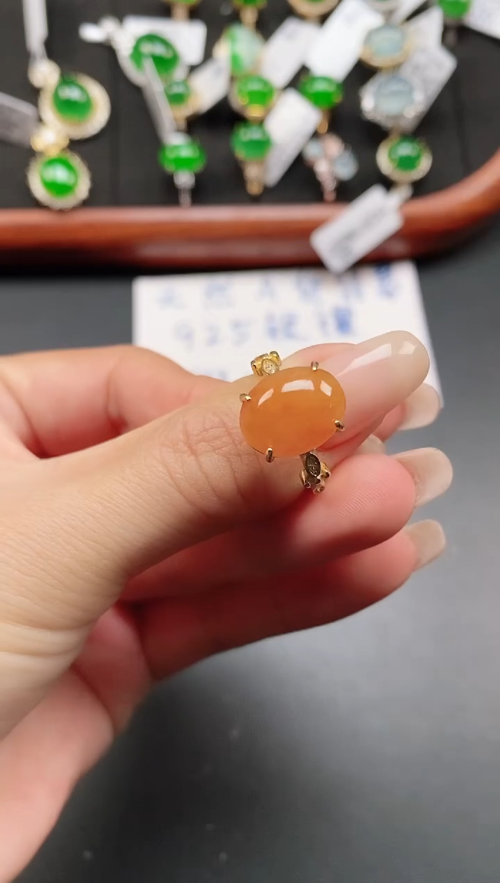 银S925镶嵌戒指翡翠111