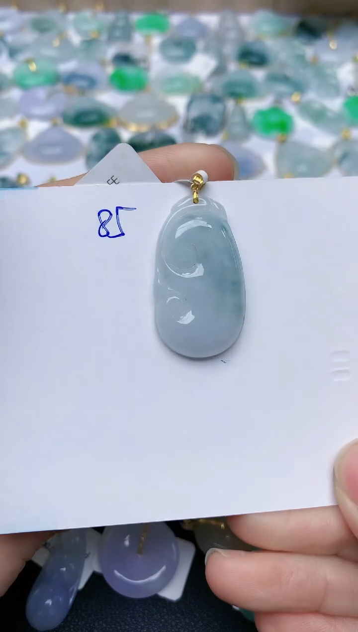 【闪购商品】翡翠颈饰18K金镶嵌天然翡翠A货    85