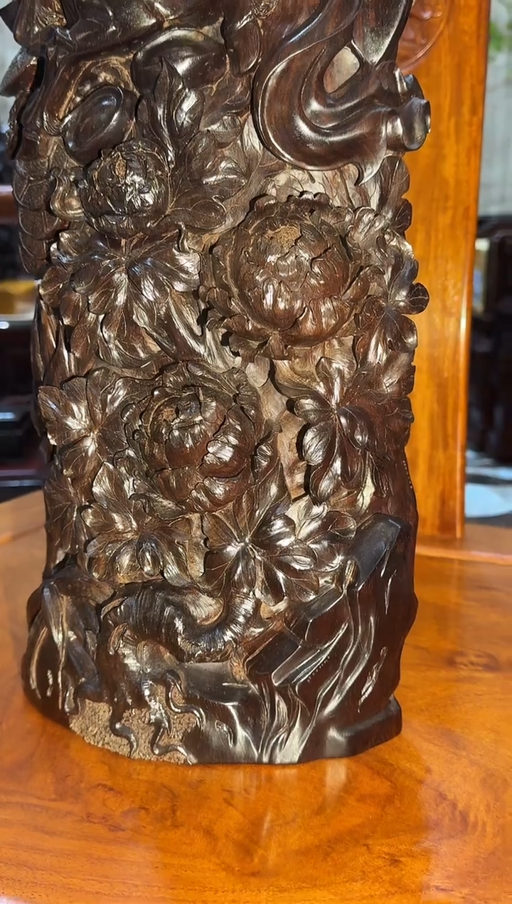 木印度小叶自然 马上有钱摆件