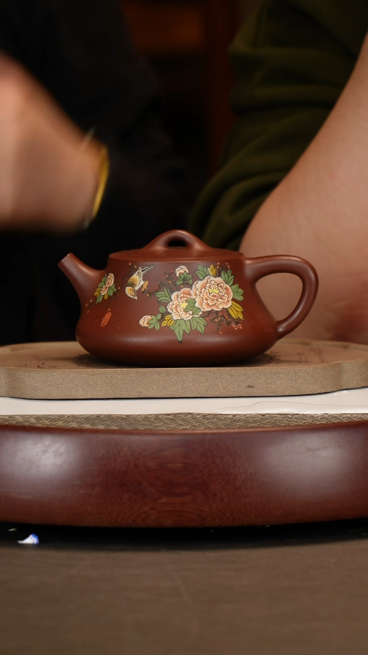 【闪购商品】紫砂茶壶紫泥柱础石瓢+花鸟画+十二生肖杯