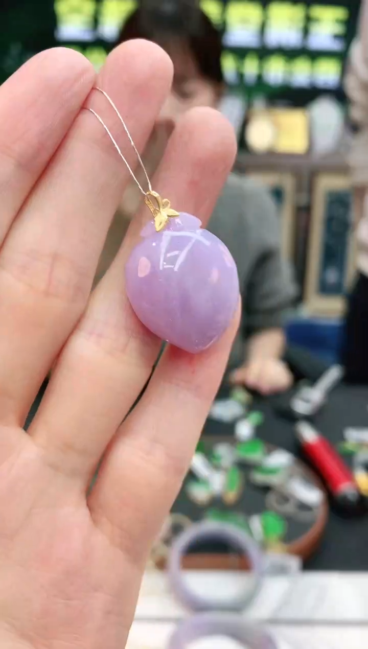 【闪购商品】翡翠颈饰18K金镶嵌赠礼盒证书 小君