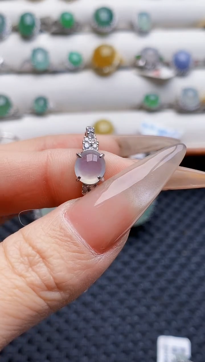 银S925镶嵌戒指翡翠0659