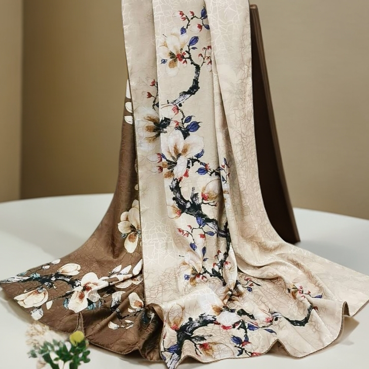 上海故事B11捡漏双色180*70cm玉雪盈枝长巾轻奢香云提花重磅礼物