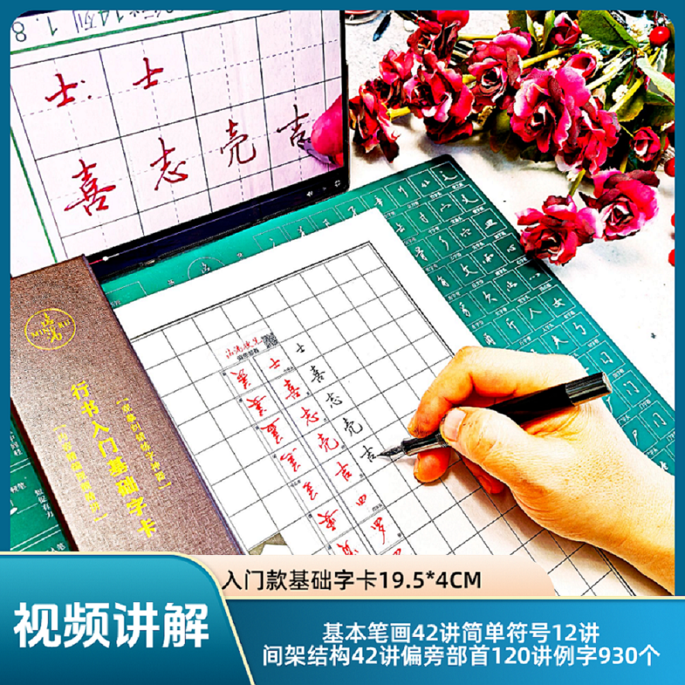 【洺渪入门款基础字卡】带视频讲解可配单字进阶款诗词实战款练字