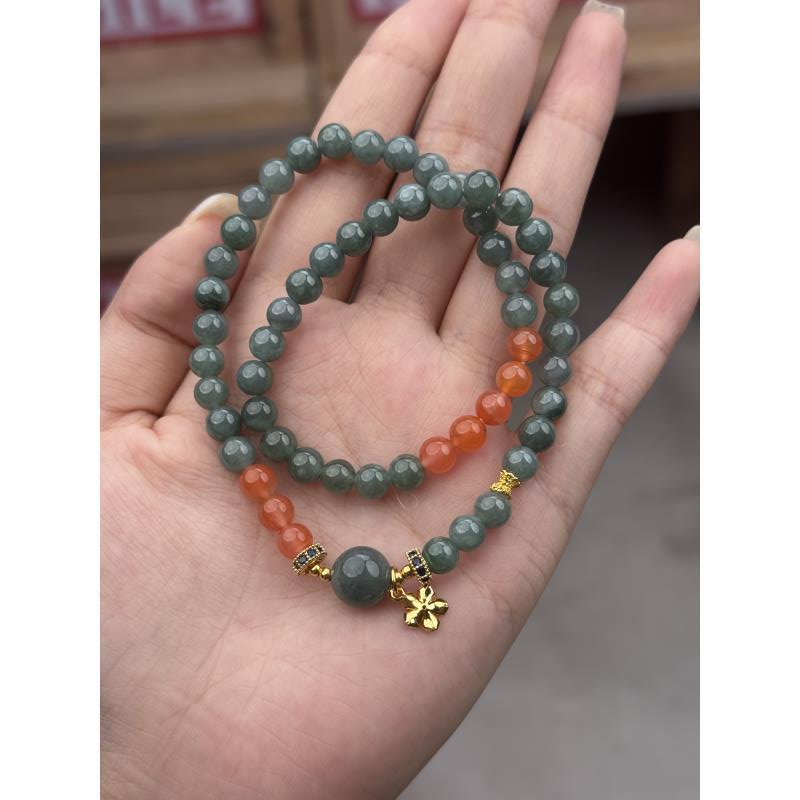 [基地质检发货]SZH0565翡翠双圈手串礼盒装