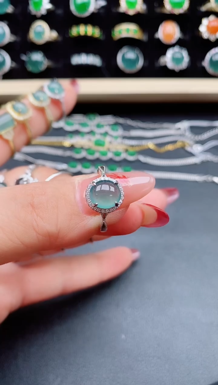 【闪购商品】翡翠戒指银S925镶嵌32132