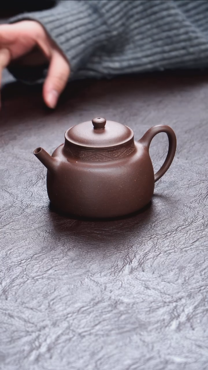 【闪购商品】紫砂茶壶大水谭底槽清子冶竹子刻绘