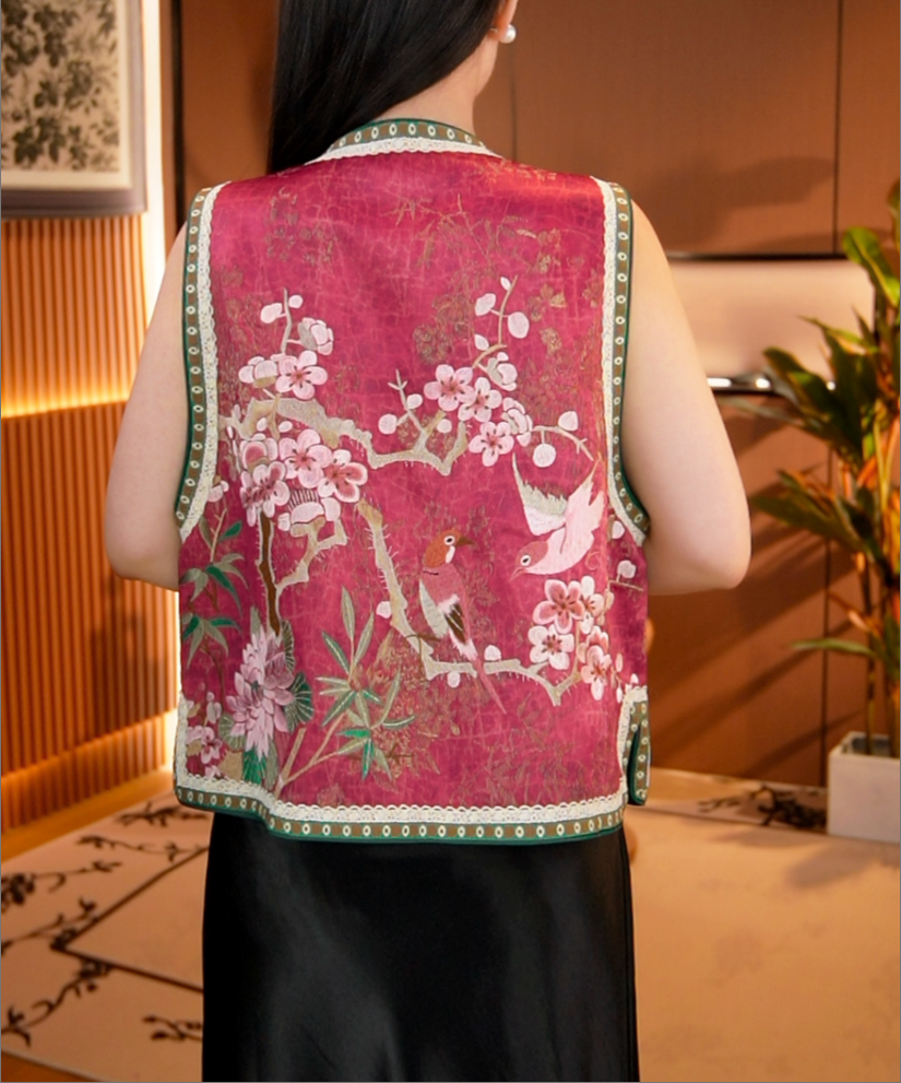 凤传花信/新中式马甲国风女装精美重工上衣马甲2025c7232思思