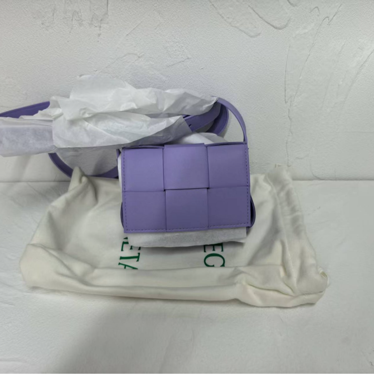 未使用 BOTTEGA VENETA/葆蝶家 小花Jerry 六格包mini 紫藤色