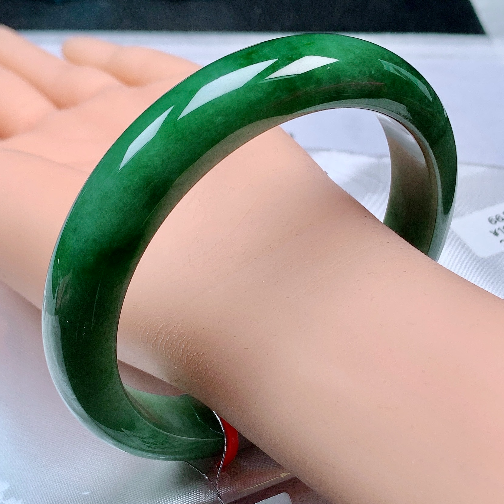 66圈天然A货翡翠满绿手镯中老年 正圈大号绿色妈妈上等玉镯子奶奶