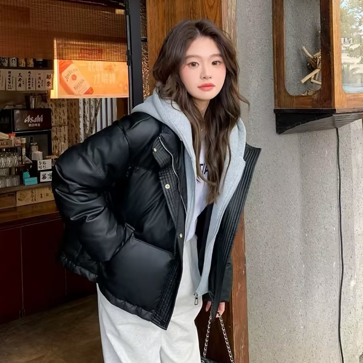 【宜宾衣世界】C61884女装连帽韩版潮流百搭加厚立领秋冬棉服