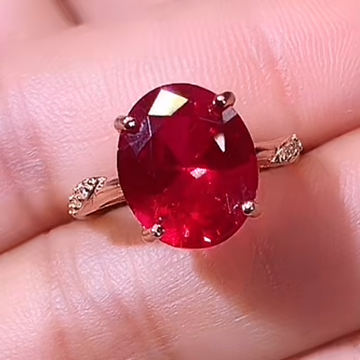 高奢定制-鸽 血 红 宝 戒指 玫瑰金 1012